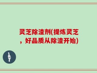 灵芝除渣剂(提炼灵芝，好品质从除渣开始)