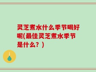 灵芝煮水什么季节喝好呢(最佳灵芝煮水季节是什么？)