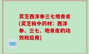 灵芝西洋参三七地骨皮(灵芝和中药材：西洋参、三七、地骨皮的功效和应用)