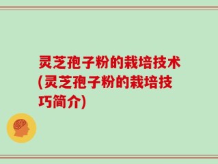 灵芝孢子粉的栽培技术(灵芝孢子粉的栽培技巧简介)