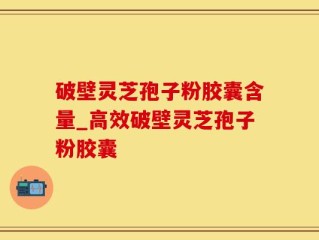 破壁灵芝孢子粉胶囊含量_高效破壁灵芝孢子粉胶囊