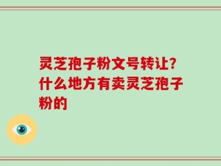灵芝孢子粉文号转让？什么地方有卖灵芝孢子粉的