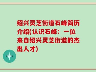 绍兴灵芝街道石峰简历介绍(认识石峰：一位来自绍兴灵芝街道的杰出人才)