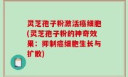 灵芝孢子粉激活癌细胞(灵芝孢子粉的神奇效果：抑制癌细胞生长与扩散)