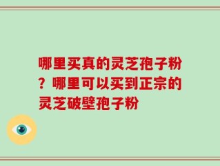 哪里买真的灵芝孢子粉？哪里可以买到正宗的灵芝破壁孢子粉