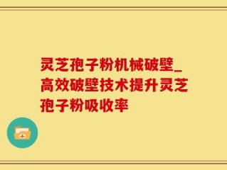 灵芝孢子粉机械破壁_高效破壁技术提升灵芝孢子粉吸收率