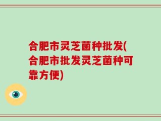 合肥市灵芝菌种批发(合肥市批发灵芝菌种可靠方便)