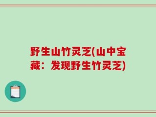 野生山竹灵芝(山中宝藏：发现野生竹灵芝)