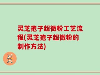 灵芝孢子超微粉工艺流程(灵芝孢子超微粉的制作方法)