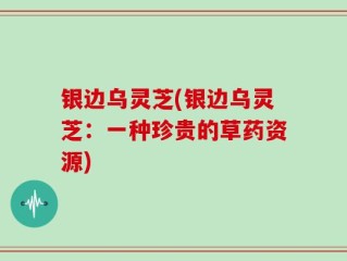 银边乌灵芝(银边乌灵芝：一种珍贵的草药资源)