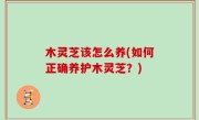 木灵芝该怎么养(如何正确养护木灵芝？)