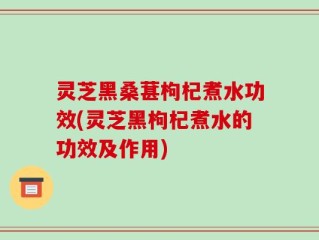 灵芝黑桑葚枸杞煮水功效(灵芝黑枸杞煮水的功效及作用)