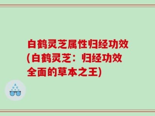白鹤灵芝属性归经功效(白鹤灵芝：归经功效全面的草本之王)
