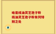 啥是线油灵芝孢子粉 线油灵芝孢子粉有何特别之处