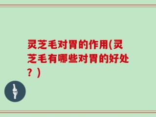 灵芝毛对胃的作用(灵芝毛有哪些对胃的好处？)