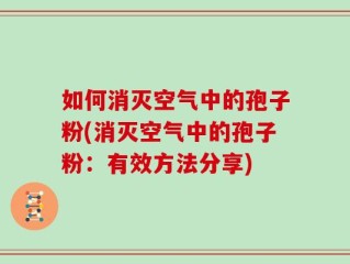 如何消灭空气中的孢子粉(消灭空气中的孢子粉：有效方法分享)