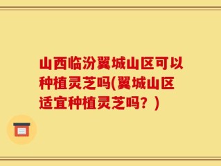 山西临汾翼城山区可以种植灵芝吗(翼城山区适宜种植灵芝吗？)