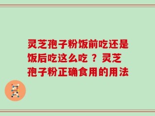 灵芝孢子粉饭前吃还是饭后吃这么吃 ？灵芝孢子粉正确食用的用法