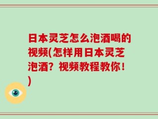 日本灵芝怎么泡酒喝的视频(怎样用日本灵芝泡酒？视频教程教你！)