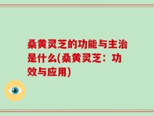 桑黄灵芝的功能与主治是什么(桑黄灵芝：功效与应用)