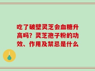 吃了破壁灵芝会血糖升高吗？灵芝孢子粉的功效、作用及禁忌是什么