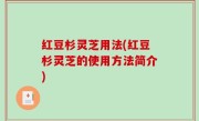 红豆杉灵芝用法(红豆杉灵芝的使用方法简介)
