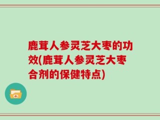鹿茸人参灵芝大枣的功效(鹿茸人参灵芝大枣合剂的保健特点)