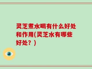 灵芝煮水喝有什么好处和作用(灵芝水有哪些好处？)