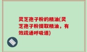 灵芝孢子粉的精油(灵芝孢子粉提取精油，有效疏通呼吸道)