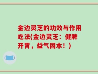 金边灵芝的功效与作用吃法(金边灵芝：健脾开胃，益气固本！)