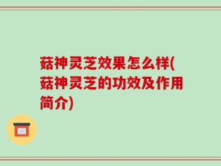 菇神灵芝效果怎么样(菇神灵芝的功效及作用简介)