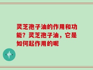 灵芝孢子油的作用和功能？灵芝孢子油，它是如何起作用的呢