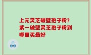 上元灵芝破壁孢子粉？紫一破壁灵芝孢子粉到哪里买最好