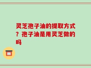 灵芝孢子油的提取方式？孢子油是用灵芝做的吗