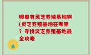 哪里有灵芝养殖基地啊(灵芝养殖基地在哪里？寻找灵芝养殖基地最全攻略