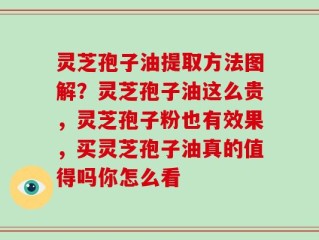 灵芝孢子油提取方法图解？灵芝孢子油这么贵，灵芝孢子粉也有效果，买灵芝孢子油真的值得吗你怎么看