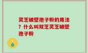 灵芝破壁孢子粉的用法？什么叫双芝灵芝破壁孢子粉