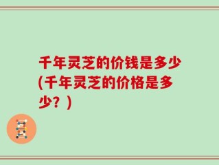 千年灵芝的价钱是多少(千年灵芝的价格是多少？)