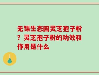 无锡生态园灵芝孢子粉？灵芝孢子粉的功效和作用是什么