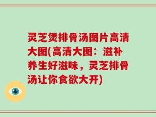 灵芝煲排骨汤图片高清大图(高清大图：滋补养生好滋味，灵芝排骨汤让你食欲大开)