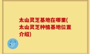 太山灵芝基地在哪里(太山灵芝种植基地位置介绍)