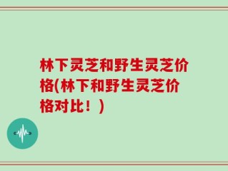 林下灵芝和野生灵芝价格(林下和野生灵芝价格对比！)
