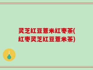 灵芝红豆薏米红枣茶(红枣灵芝红豆薏米茶)