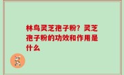 林鸟灵芝孢子粉？灵芝孢子粉的功效和作用是什么