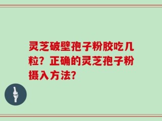 灵芝破壁孢子粉胶吃几粒？正确的灵芝孢子粉摄入方法？