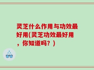 灵芝什么作用与功效最好用(灵芝功效最好用，你知道吗？)