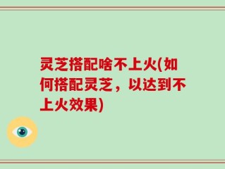 灵芝搭配啥不上火(如何搭配灵芝，以达到不上火效果)