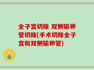 全子宫切除 双侧输卵管切除(手术切除全子宫和双侧输卵管)