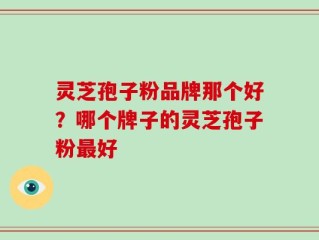 灵芝孢子粉品牌那个好？哪个牌子的灵芝孢子粉最好