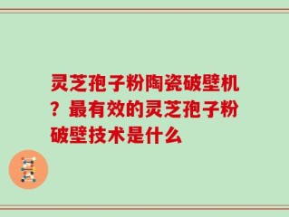 灵芝孢子粉陶瓷破壁机？最有效的灵芝孢子粉破壁技术是什么